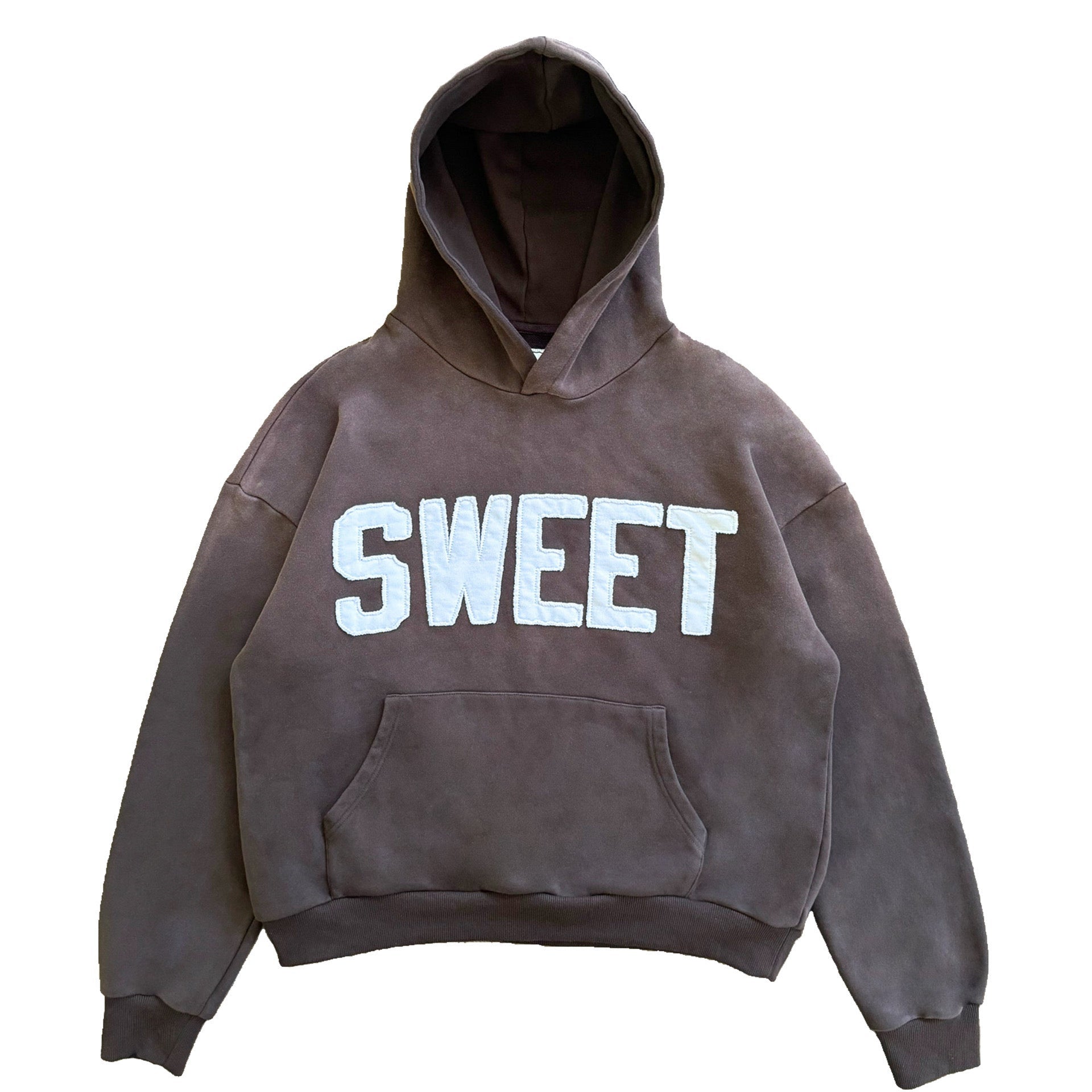 English Printed Loose Hooded Sweatshirt