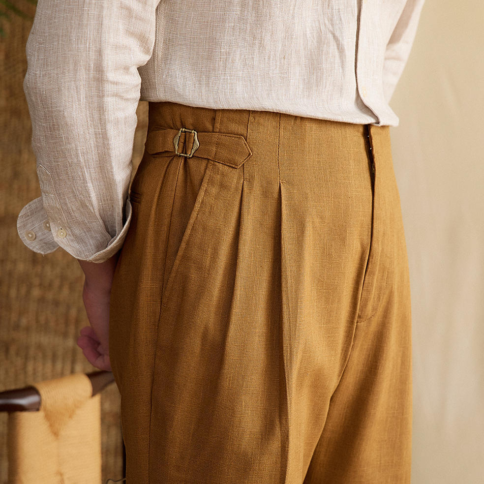 Men's Summer High Waist Straight Casual Trousers