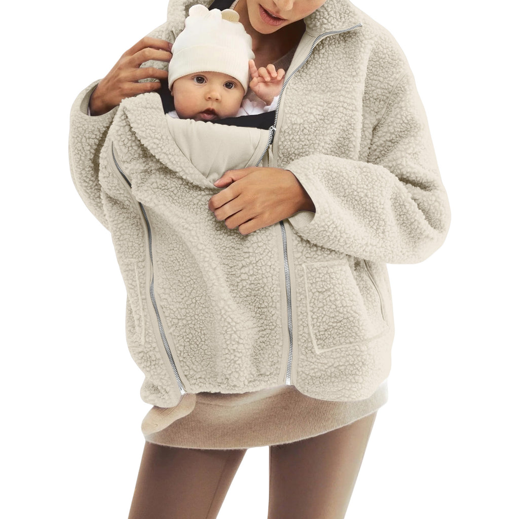 Solid Color Lazy Style Lamb Wool Coat