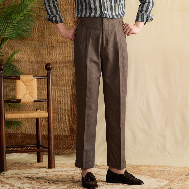 Men's Summer High Waist Straight Casual Trousers