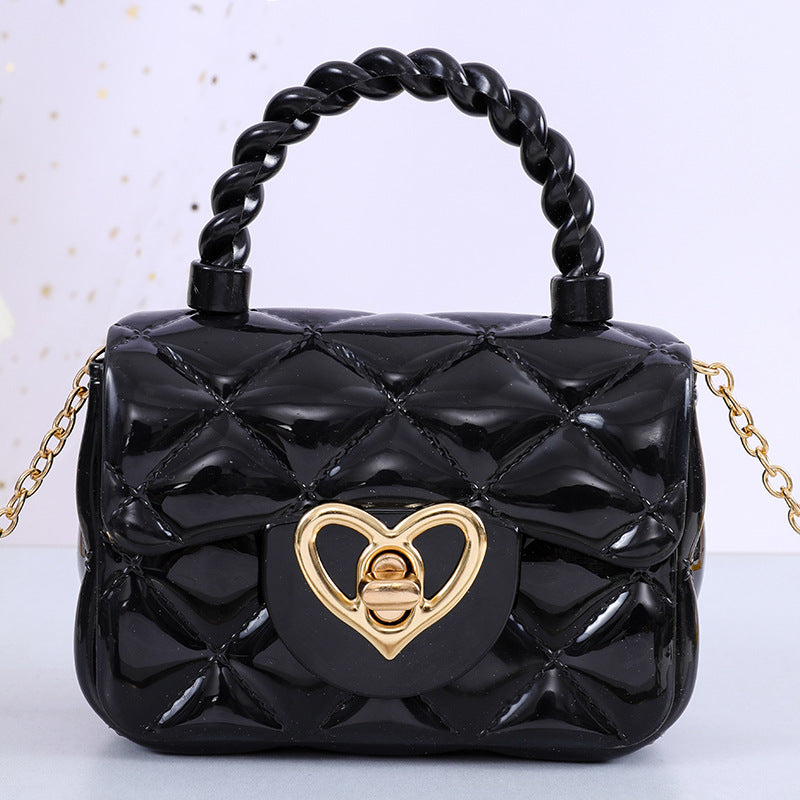 Plastic Transparent Jelly Mini Love Handbag