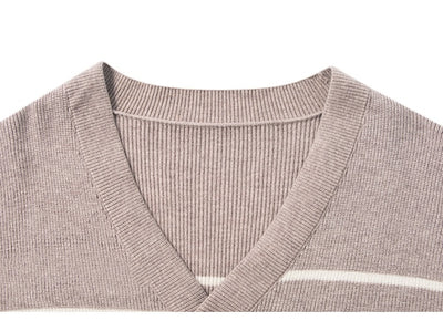 Young And Middle-aged Loose Knit Coat Casual V-neck Top