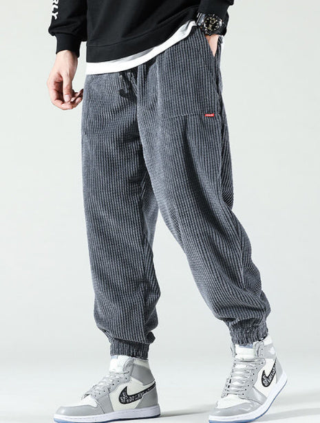 Blue corduroy trousers