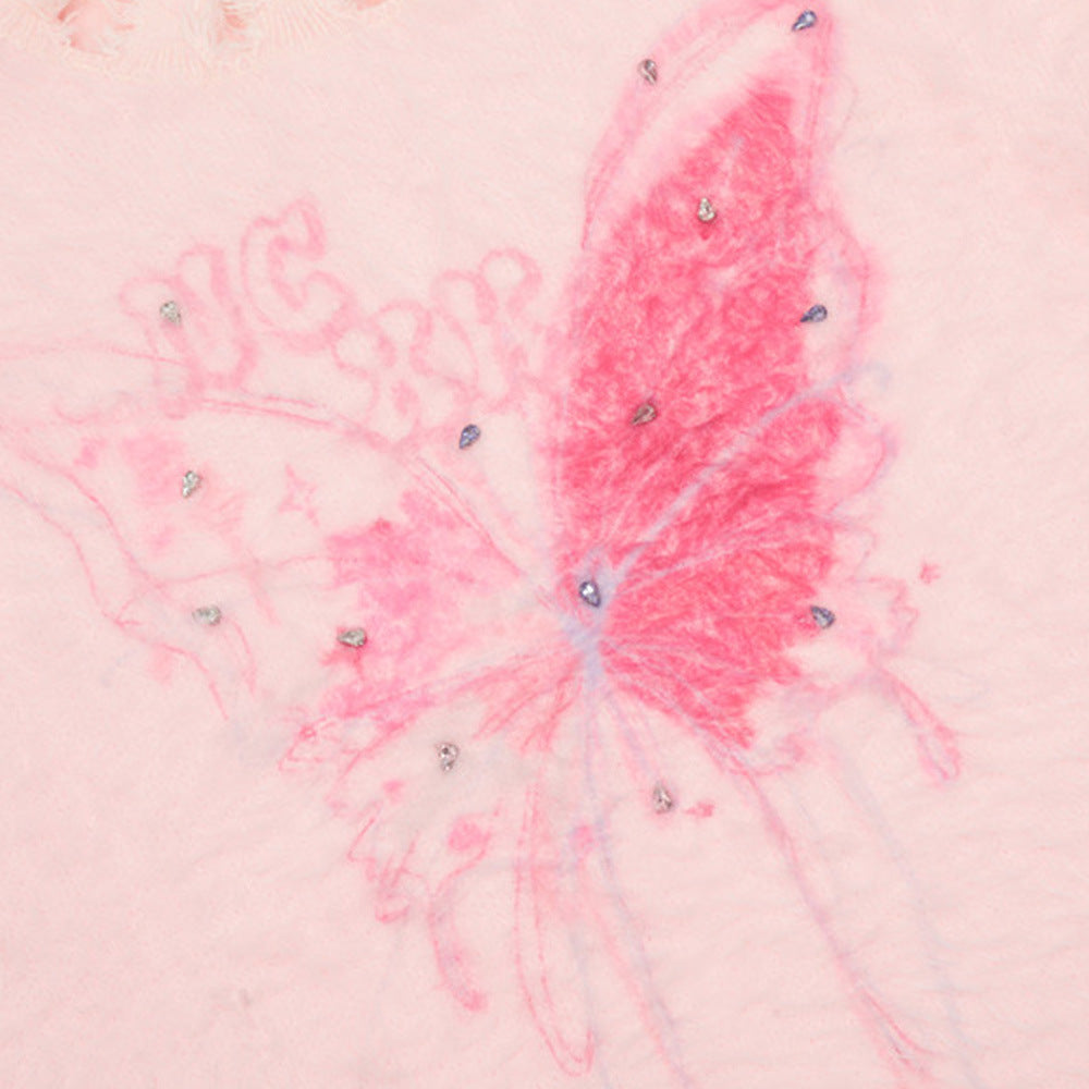 Fashion Butterfly Rhinestone Sweater Men