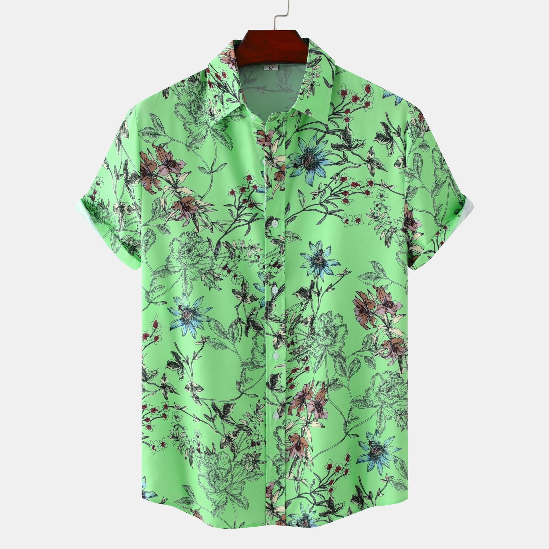 Floral Men's Casual Short Sleeve Printed Shirt