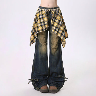 Jeans Women's Skirt Swing Outside Casual Bootcut Pants