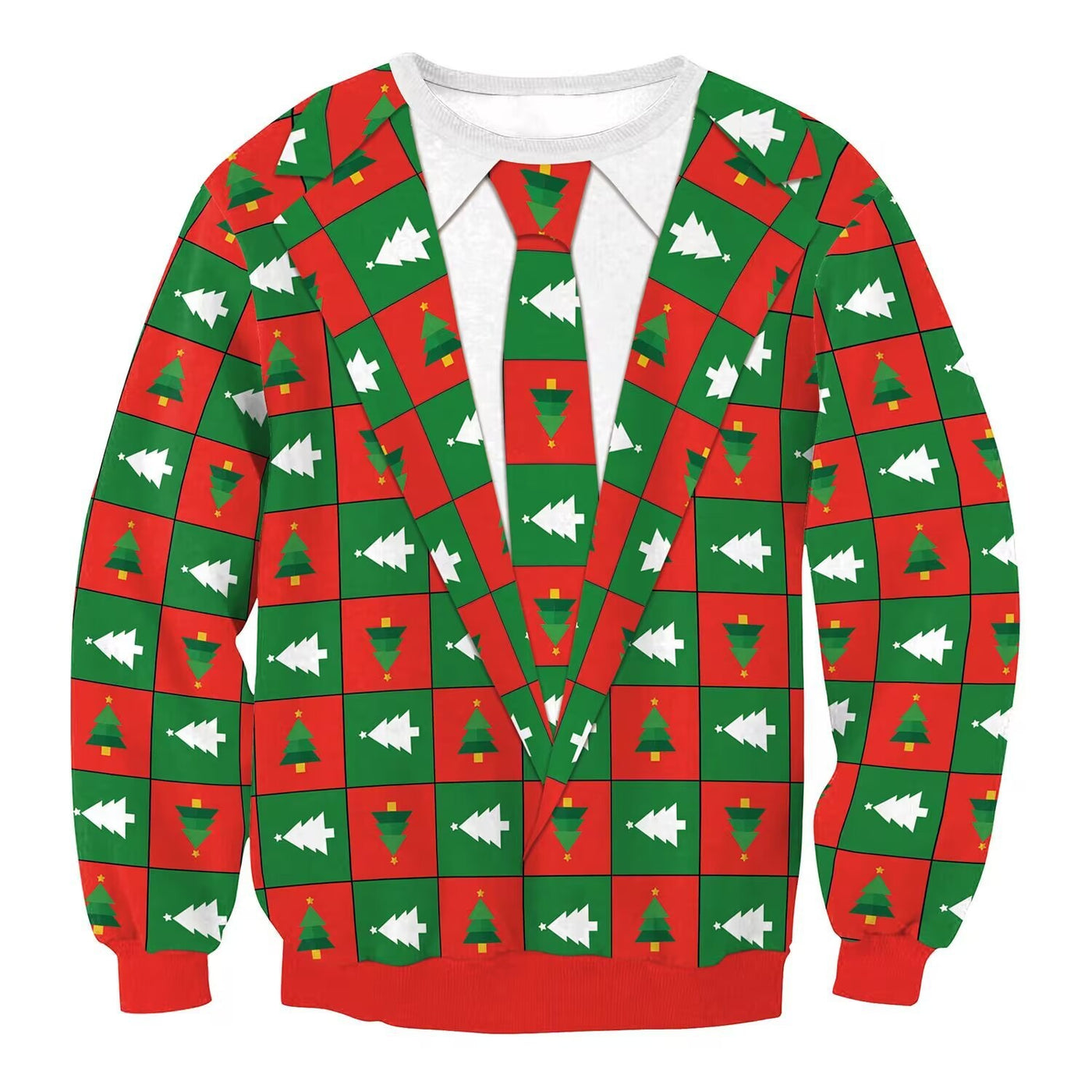 Men's And Women's 3D Printed Christmas Round Neck Sweater