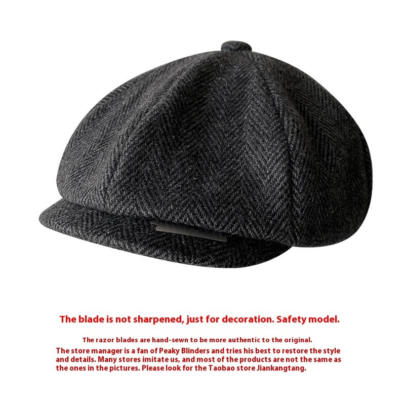 Razor Party Octagonal Blade British Retro Yuppie Shelby Peaked Cap