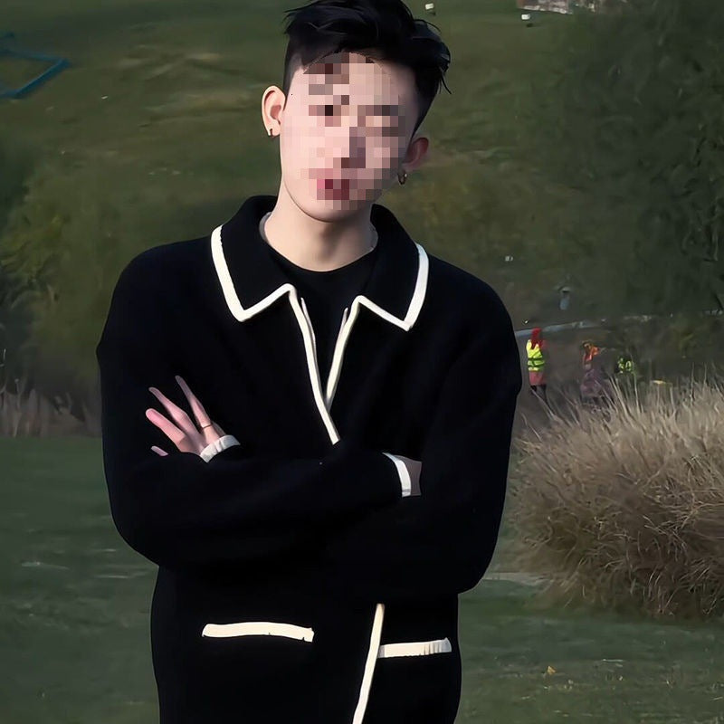 Lapel Zipper Sweater Coat For Men And Women Loose Knit Cardigan For Autumn And Winter