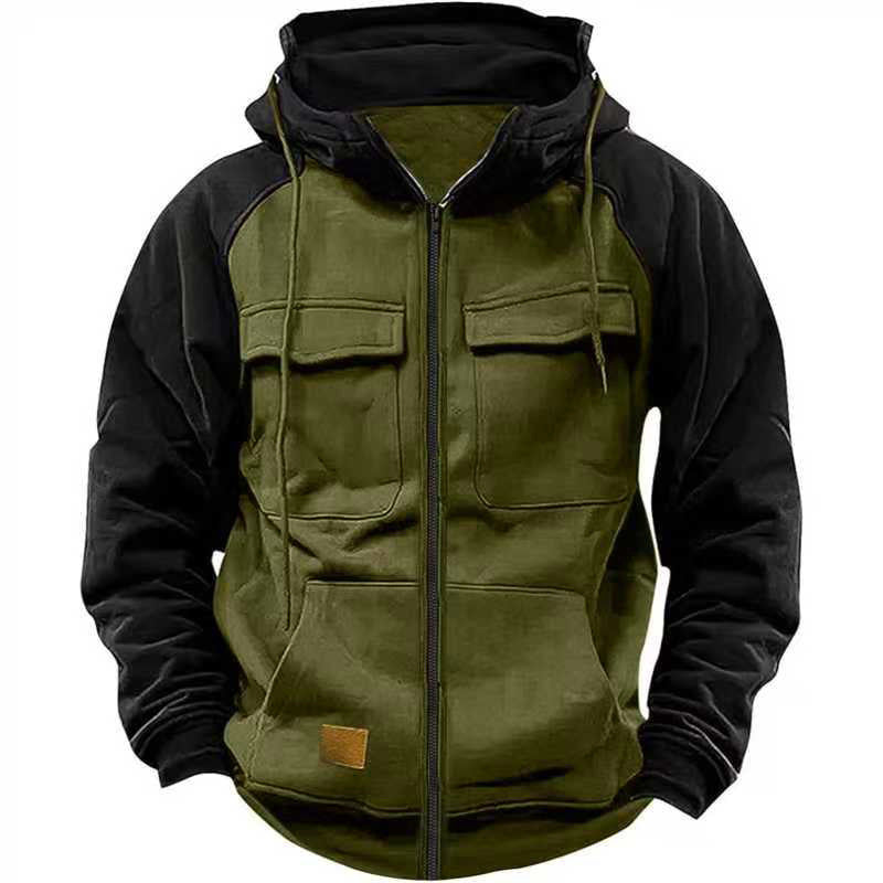 Men's Hoodie Youth Sports Multi-pocket Workwear