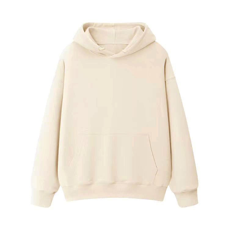 Combed Cotton Terry Hooded Sweater Solid Color Casual Men And Women Couple Style