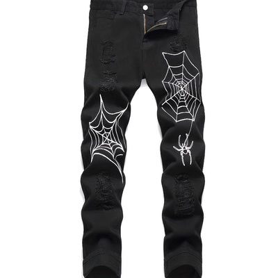 High Street Vibe Style Loose Straight Wide Leg Pants American Spider
