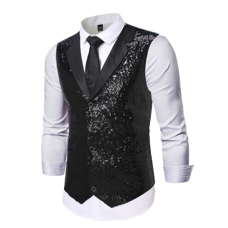 Men's Stage Performance Sequin Vest