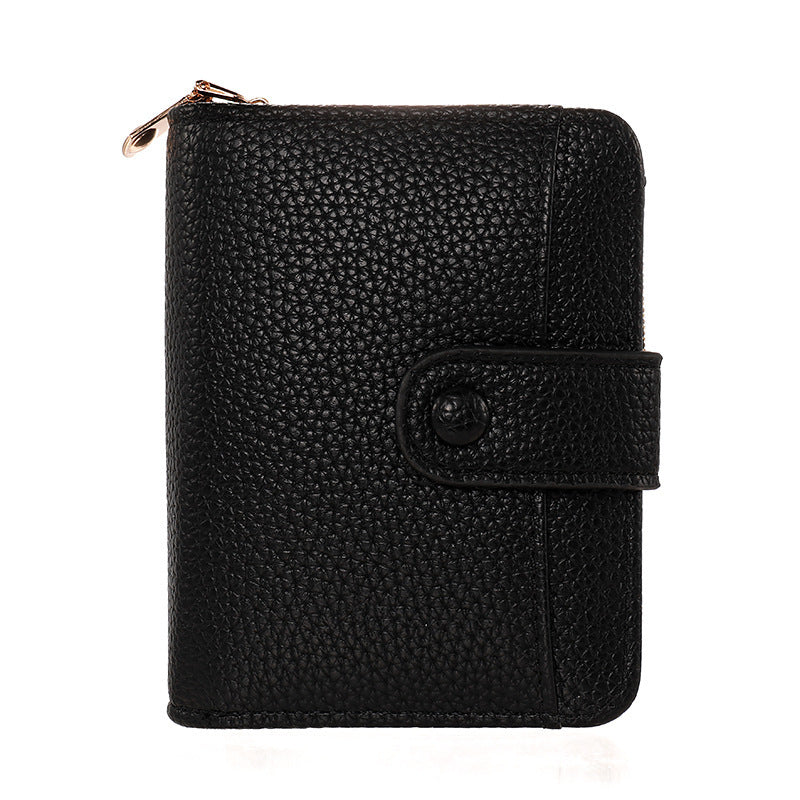 Women's Lychee Pattern Organ Short Wallet