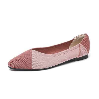 Flying Woven Knitted Shoes Color Matching Chic Soft Bottom Breathable Shoes