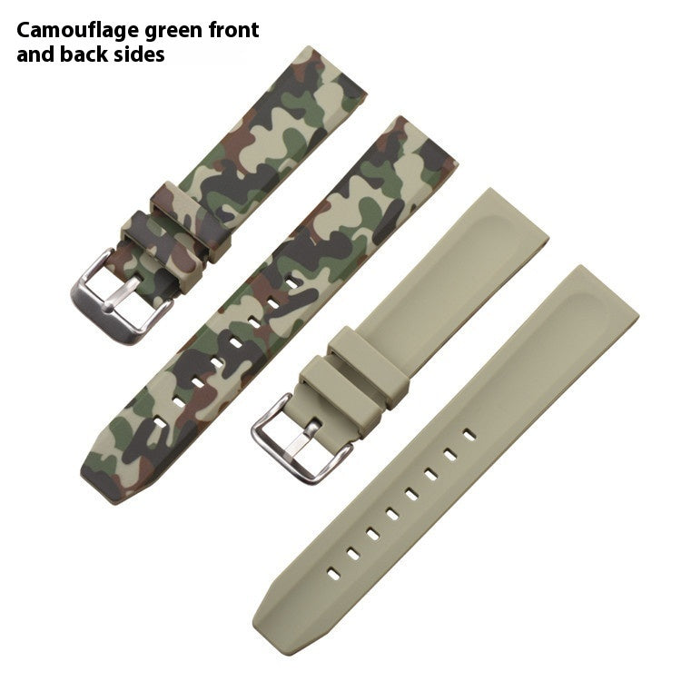 Camouflage Silicone Strap Flat Head Universal Accessories
