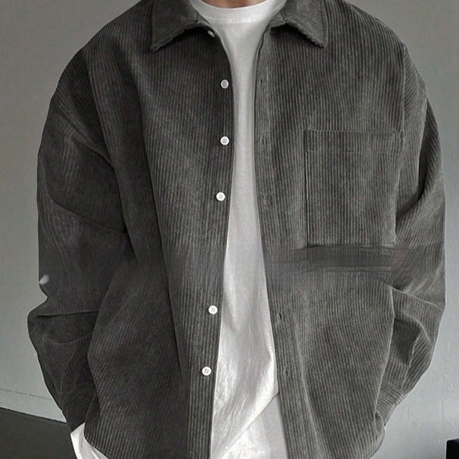 Men's Corduroy Long-sleeved Casual Shirt