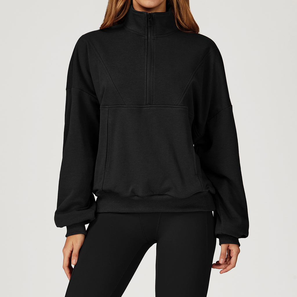 Casual Sweatshirt Zipper Windproof Warm All-matching Loose Sportswear