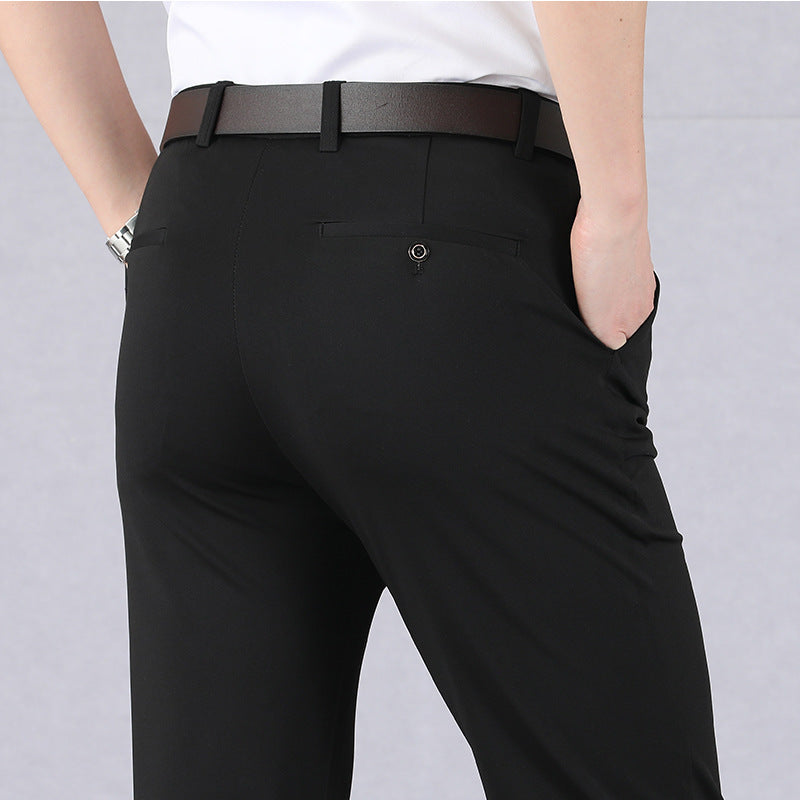 Casual Pants High Waist Trousers Middle-aged Men's Trousers Stretch Old Clothes
