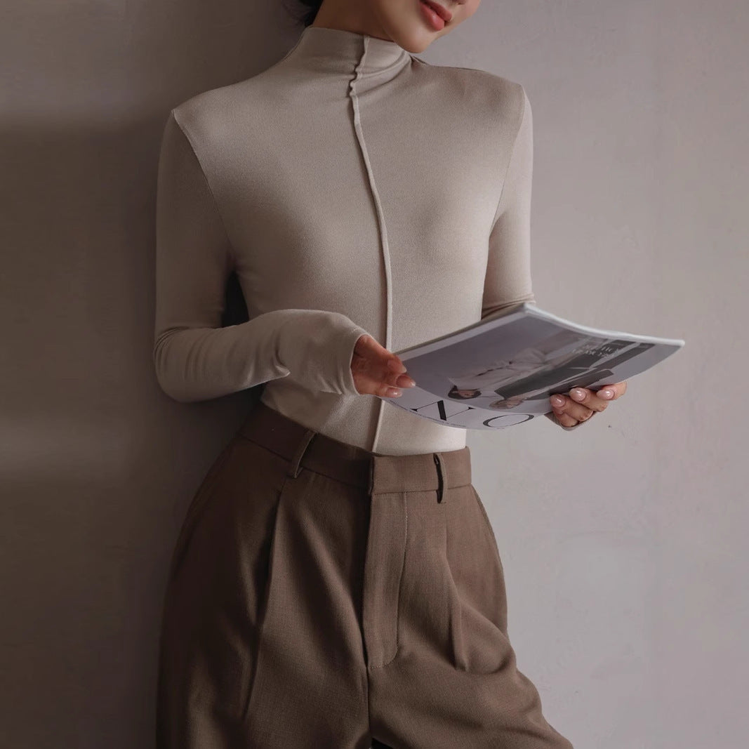 Base Clothing Autumn And Winter Modal Half Turtleneck Women