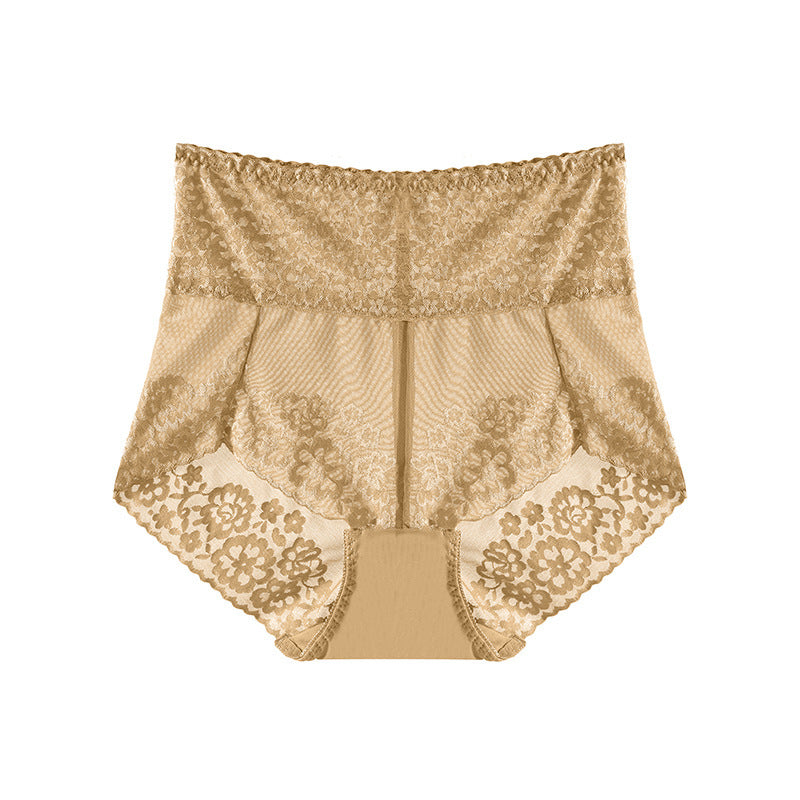 Women's Plus Size High Waist Belly Contracting Lace Underwear