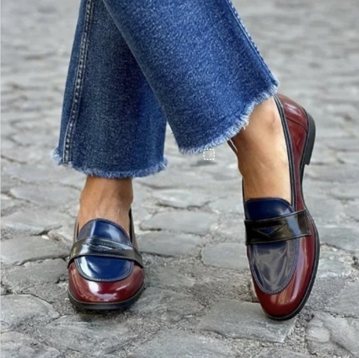 Round Toe Loafers Plus Size Assorted Colors Slip On Feet Ladies