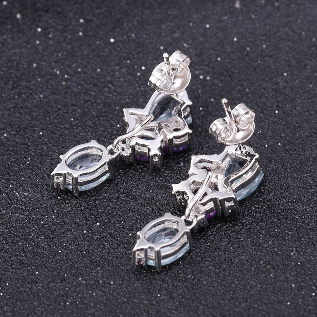 Banquet With High-grade S925 Silver Natural Topaz Earrings Earrings