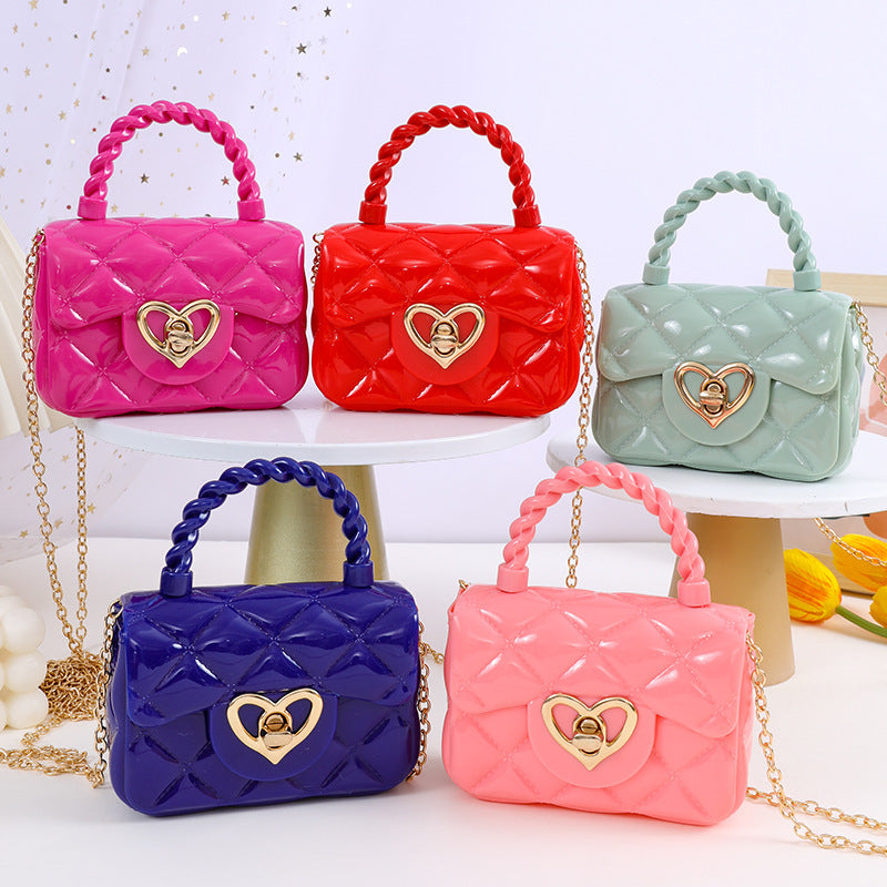 Plastic Transparent Jelly Mini Love Handbag
