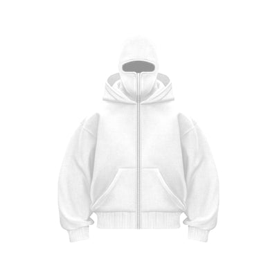 Fleece-lined Double Hood Unique Design Hooded Sweater