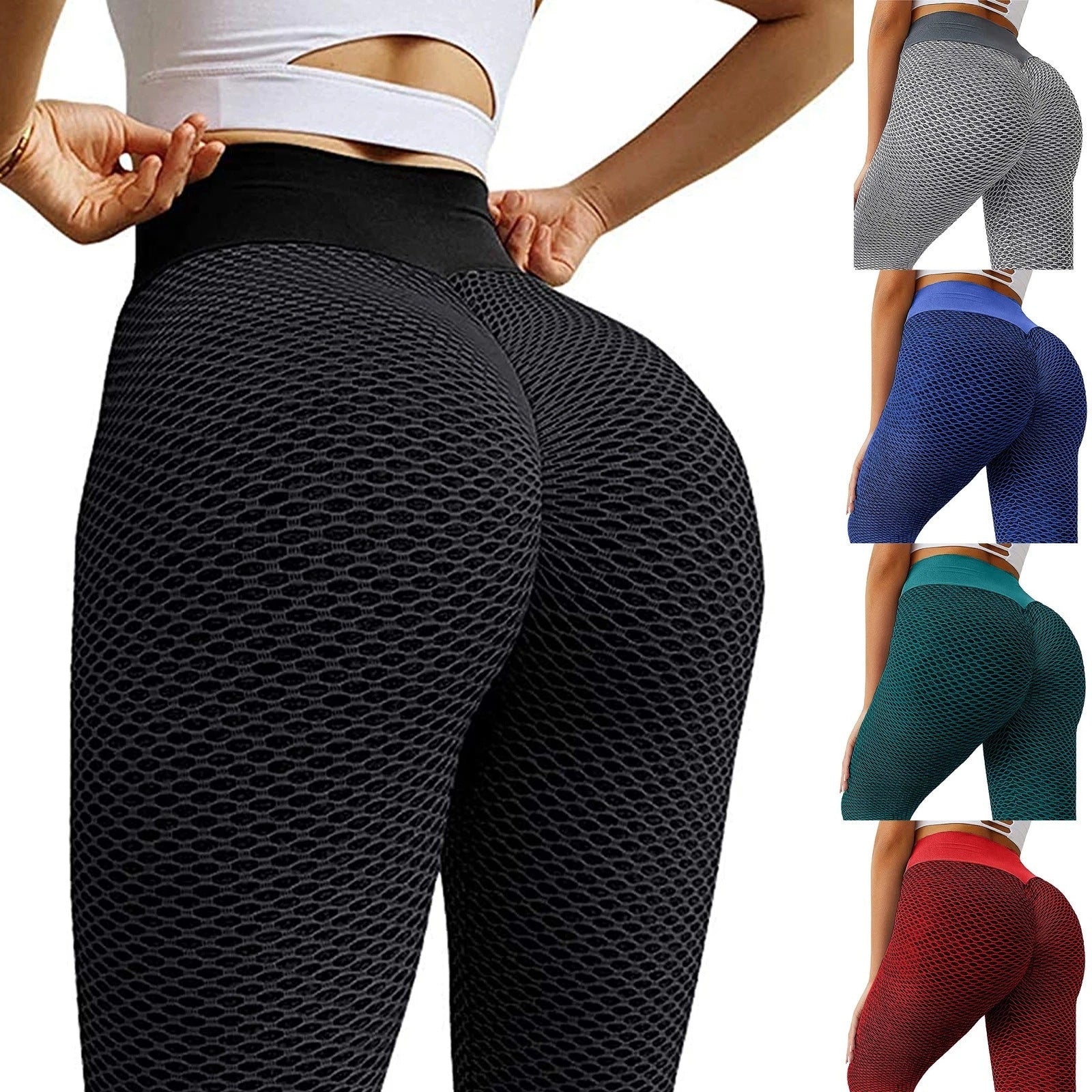 European And American Honeycomb Yoga Sexy Peach Hip High Waist Women
