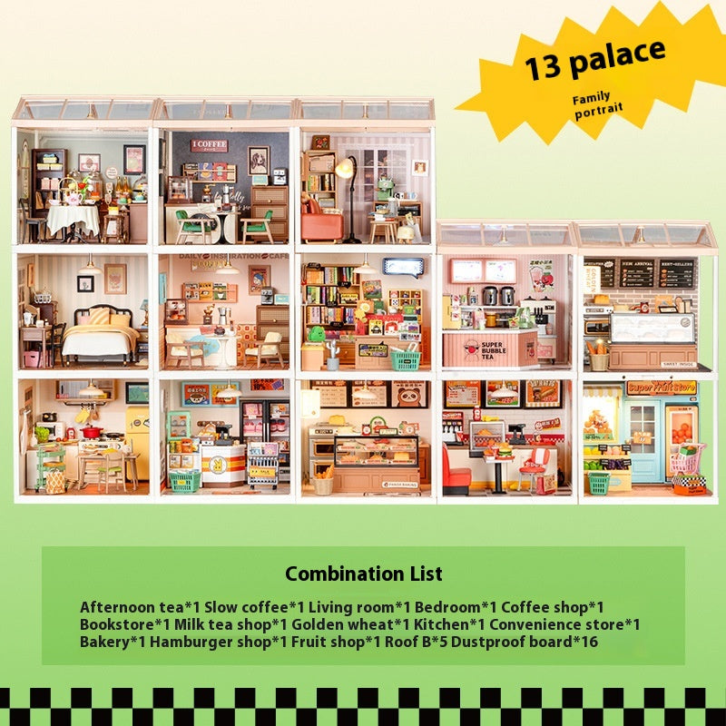 Toy Assembled Model House Christmas Gift Building Blocks