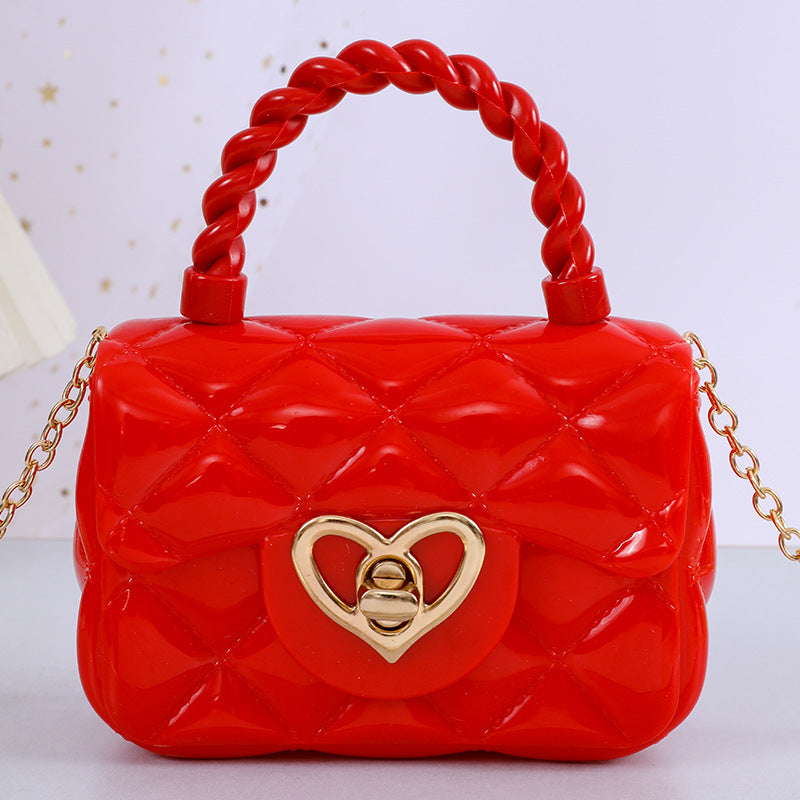 Plastic Transparent Jelly Mini Love Handbag