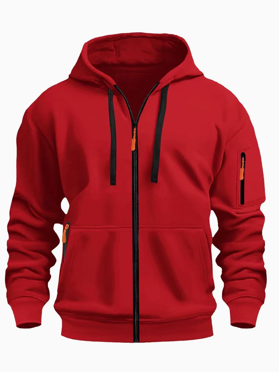 Men's Casual Sports Zipper Hooded Sweatshirt Jacket