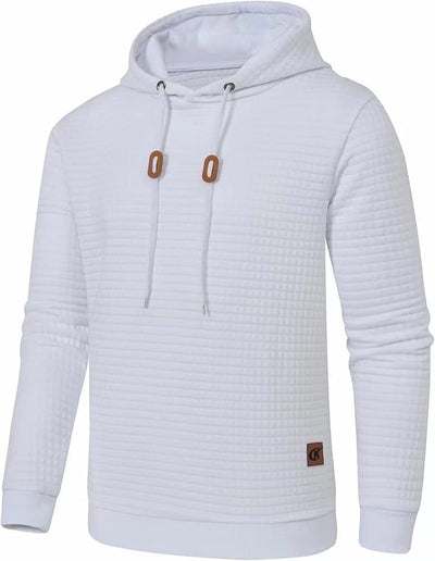 Men's Casual Solid Color Hooded Jacket All-matching Slim Fit Jacquard Plaid