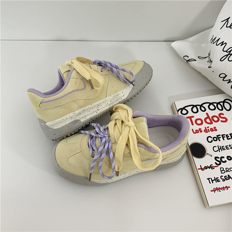 Sports And Leisure Korean Style Versatile Platform Student Sneakers