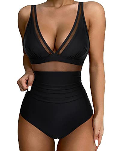 Women's High Waist One-piece Swimsuit