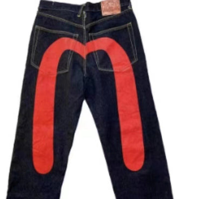 Classic Printing Men's And Women's Loose Trousers Jeans