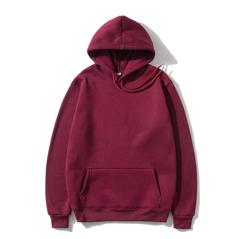 Cotton Fleece Solid Color Hoodie Sweatshirt