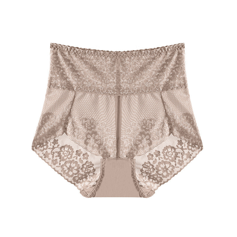 Women's Plus Size High Waist Belly Contracting Lace Underwear