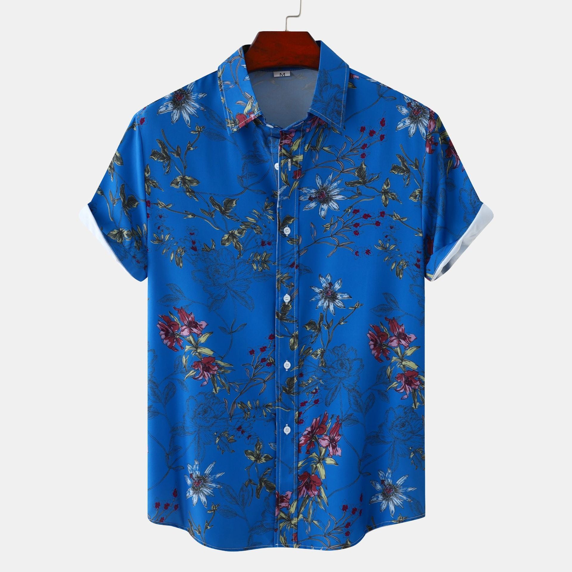 Floral Men's Casual Short Sleeve Printed Shirt