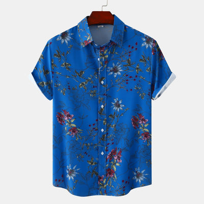 Floral Men's Casual Short Sleeve Printed Shirt