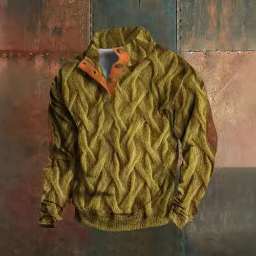 3D Sweater Hot Digital Printing Stand Collar Men's Clothing