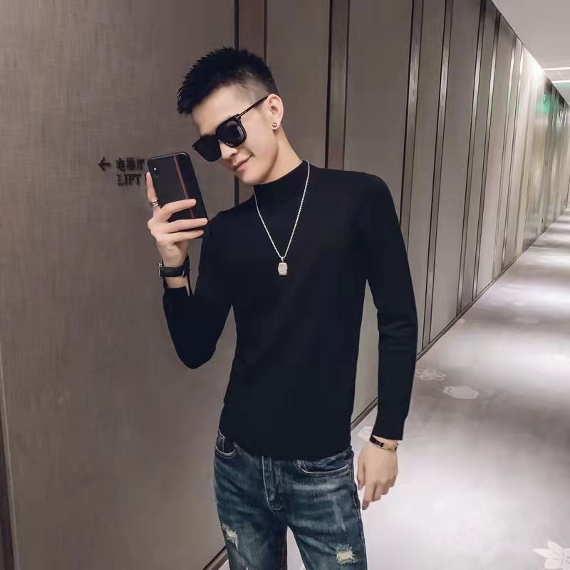 Contrast-color Fashionable Knitwear Crew-neck Sweater For Men