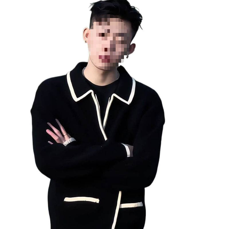 Lapel Zipper Sweater Coat For Men And Women Loose Knit Cardigan For Autumn And Winter