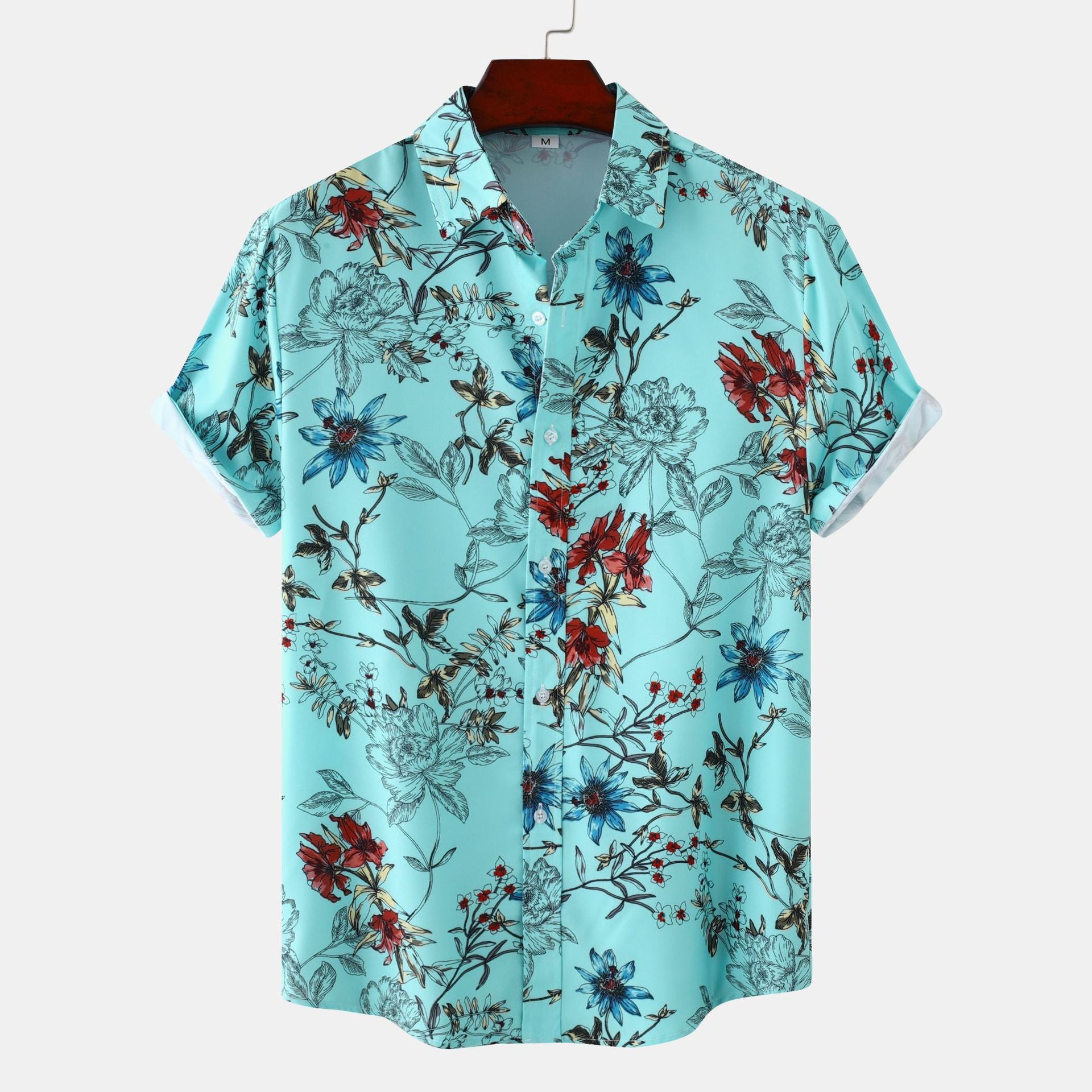 Floral Men's Casual Short Sleeve Printed Shirt