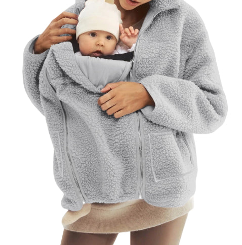 Solid Color Lazy Style Lamb Wool Coat