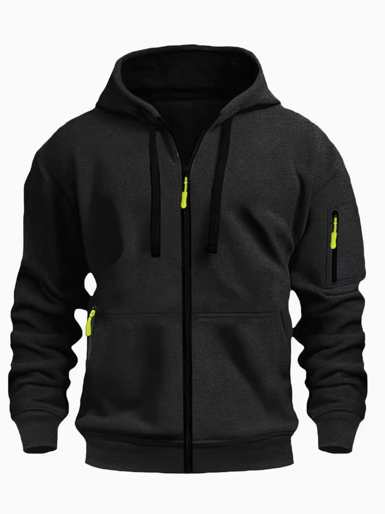 Men's Casual Sports Zipper Hooded Sweatshirt Jacket