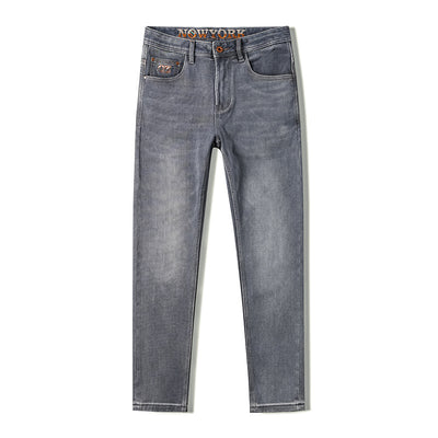 Classic Light Luxury Fit Slimming Retro Jeans Gray