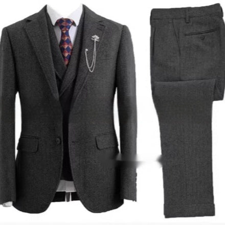 New Men's Suit Casual Three-piece Suit