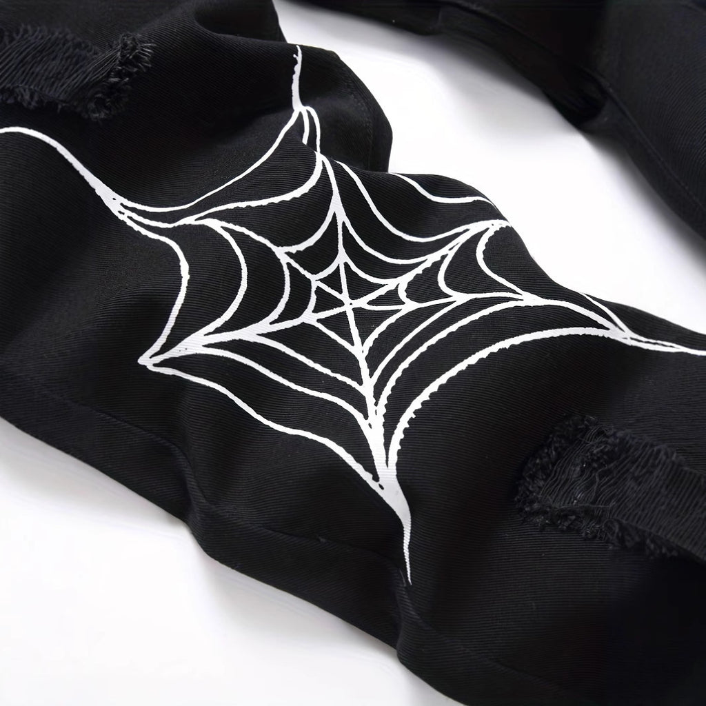 High Street Vibe Style Loose Straight Wide Leg Pants American Spider